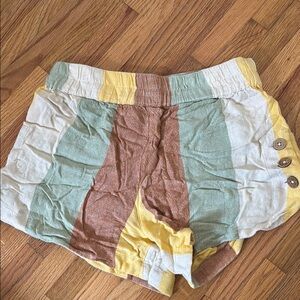 Rip Curl High Waist Yellow and Green Shorts